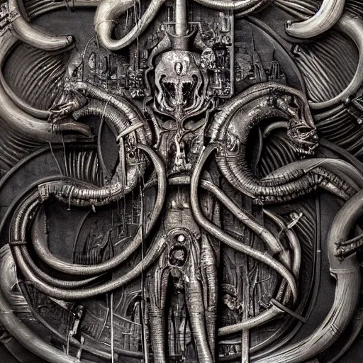 Image similar to 3 0 5 0 an embryo v 1 2 engine bas - relief dedigned by giger and otomo, in a baroque museum exhibit, intricate high details, sharp, ultradetailed
