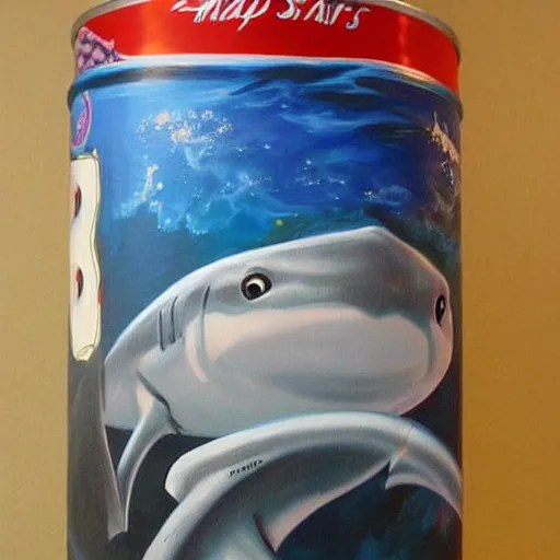 Image similar to Shark Spam Can, painting