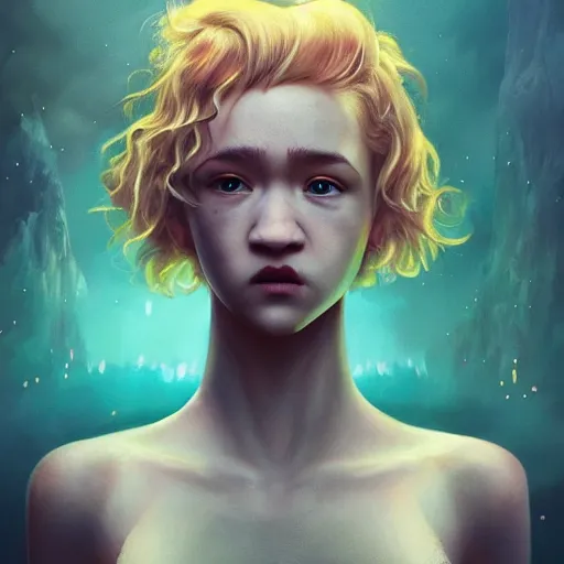 Prompt: julia garner starring as delirium of the endless, made by stanley artgerm lau, wlop, rossdraws, artstation, cgsociety, concept art, cgsociety, octane render, trending on artstation, artstationhd, artstationhq, unreal engine, 4 k, 8 k