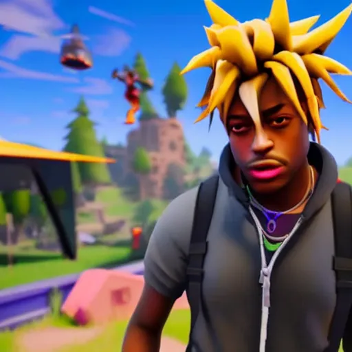 Image similar to Juice WRLD in Fortnite very detailed 4K quality super realistic