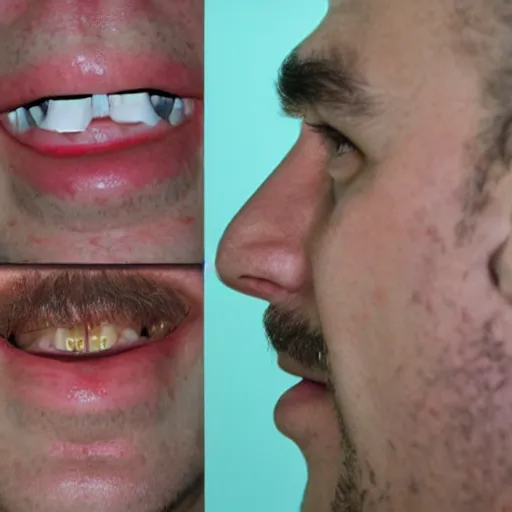 Prompt: Extensive maxillofacial and oral myiasis in a 28-year-old man