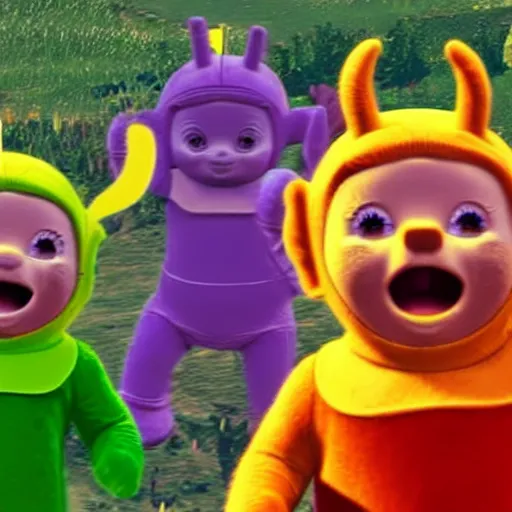 Image similar to The teletubbies on GTA V