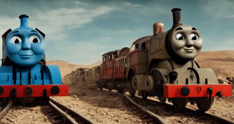 Image similar to Thomas the Tank Engine in MAD MAX: FURY ROAD