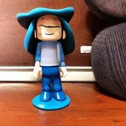 Prompt: a wizard with a blue hat vinyl figure