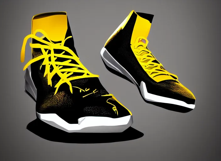 Prompt: basketball sneakers concept of iron fist, trending on artstation, smooth, sharp focus