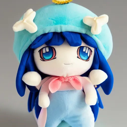 Image similar to cute fumo plush of the girl who loves to collect seashells at the seashore, anime girl