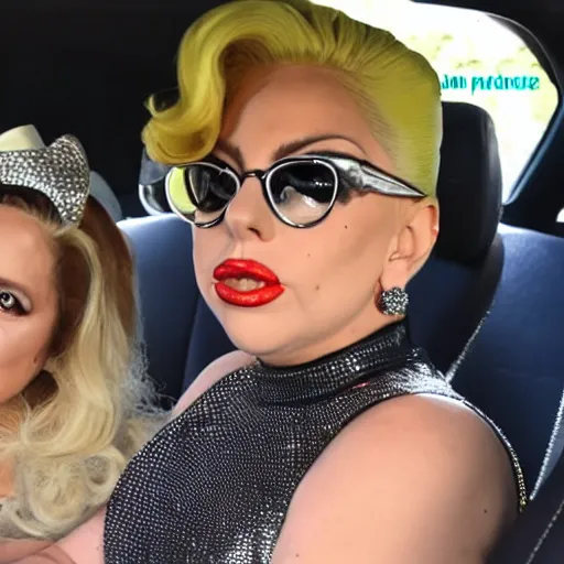 Image similar to lady gaga and judy garland carpool karaoke