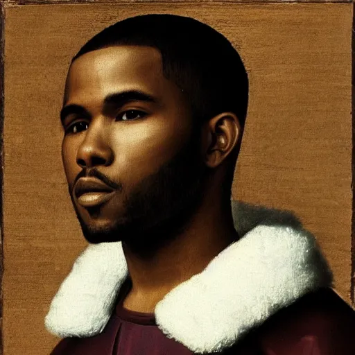 Image similar to renaissance era painting of frank ocean