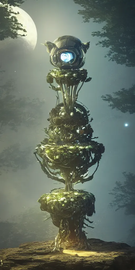 Image similar to A fancy alien spaceship on a magical biome of oddities, magical plants and trees, goofy, sparky, positive vibes, behance, artstation, unreal render, unreal engine 5, ornate, intricate, cinematic, octane, smooth, 8k