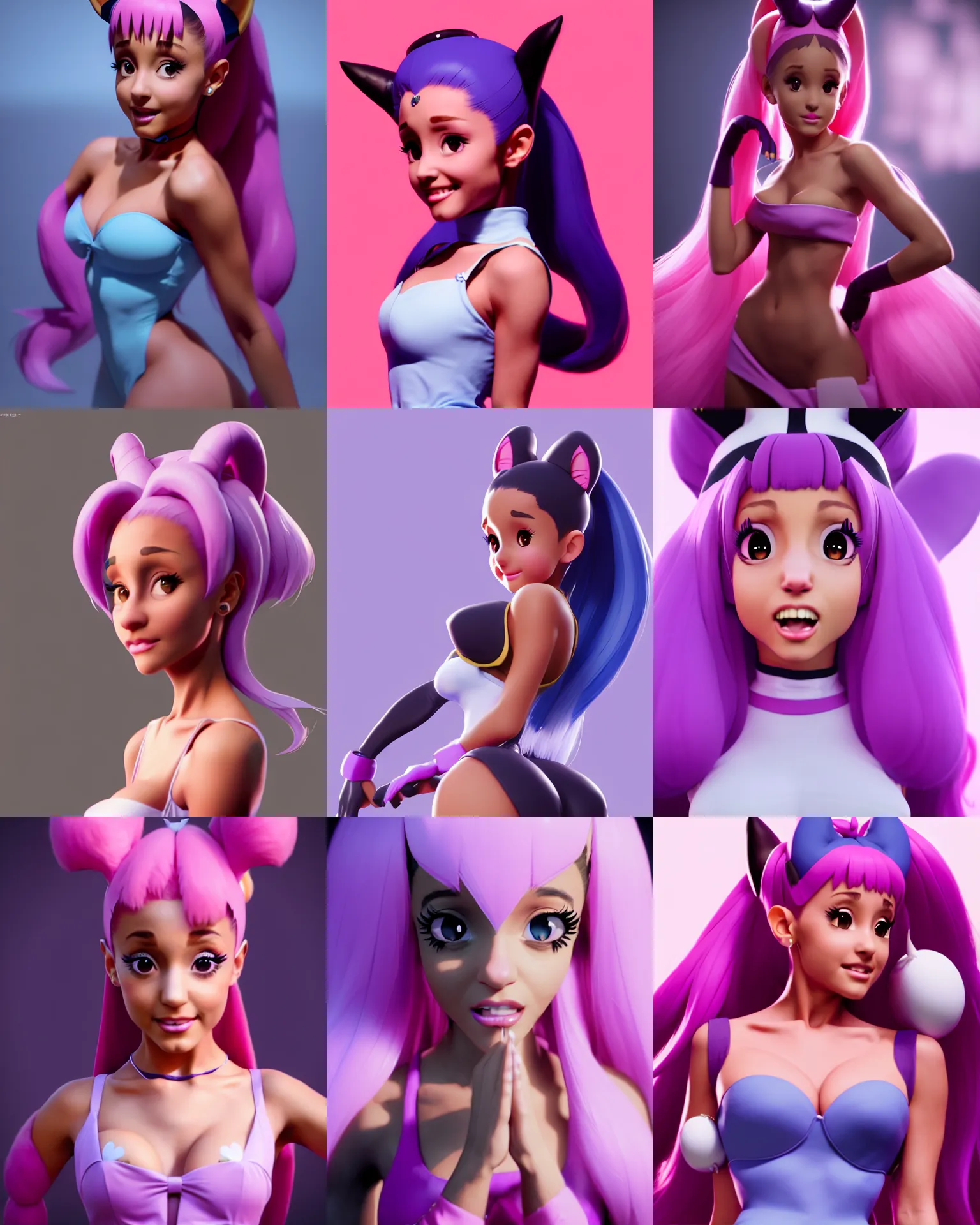 Prompt: ariana grande : : 1 0 as felicia from darkstalkers : : 5 by greg rutkowski, wlop, octane render : : 3