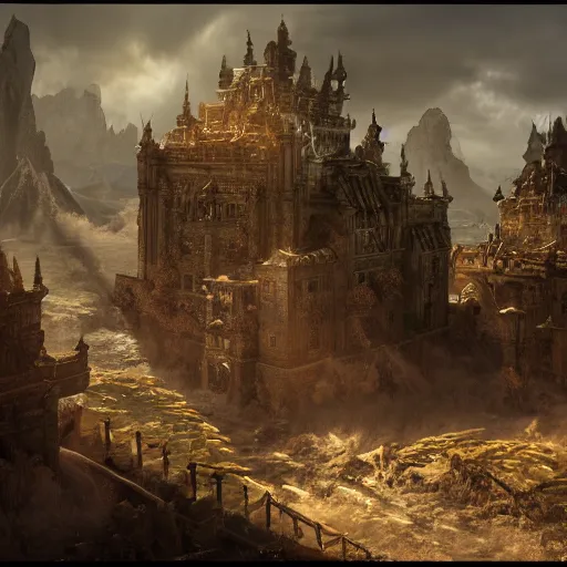 Prompt: fantasy apocalypse environment, digital art, unreal engine 5, 4 k