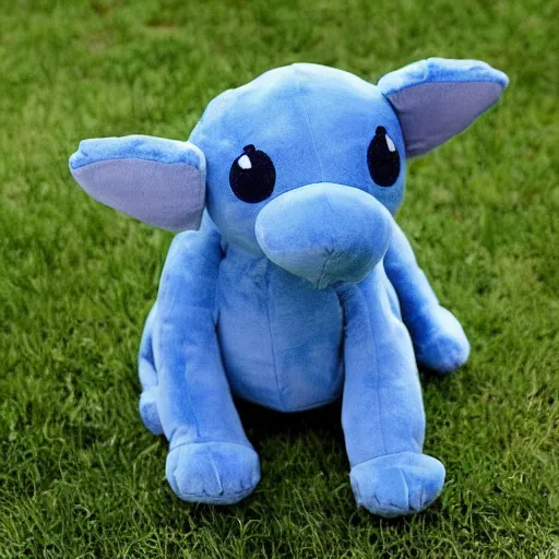 Image similar to adorable 3 eyed blue puppy plush toy