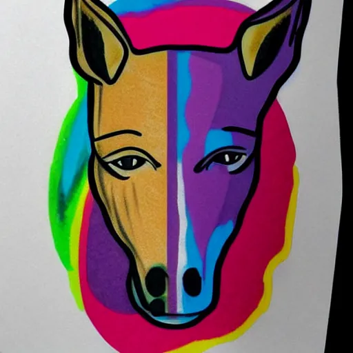 Image similar to A portrait of Bojack horseman. trending in pinterest. tattoo design. stencil. tattoo stencil