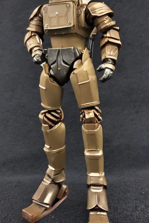 Image similar to 8 k high definition, 1 9 8 0 hasbro style gi joe action figure in power armor, full body, highly detailed, medieval knight, tactical gear, mecha, photorealistic