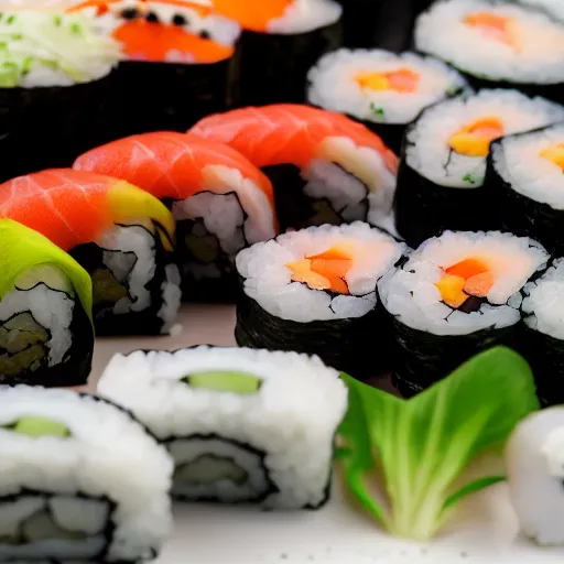 Prompt: Camera shot of sushi, 4k