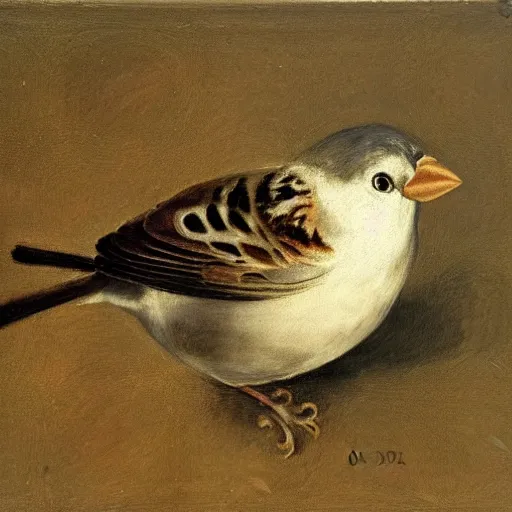 Prompt: a sparrow, by Diego Velazquez and Francisco de Goya, oil on canvas