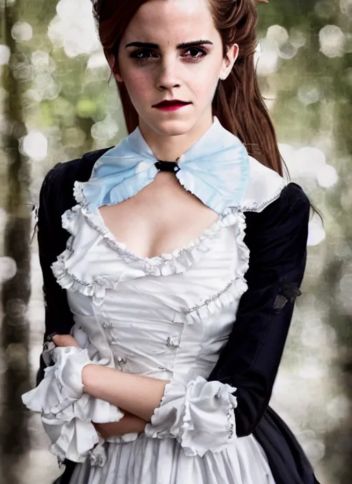 Image similar to Emma Watson for Victorian Secret as anime character, perfect symmetrical face, full length shot, XF IQ4, 50MP, 50mm, f/1.4, ISO 200, 1/160s, natural light, Adobe Lightroom, DxO Photolab, rule of thirds, symmetrical balance, depth layering, polarizing filter, Sense of Depth, AI enhanced