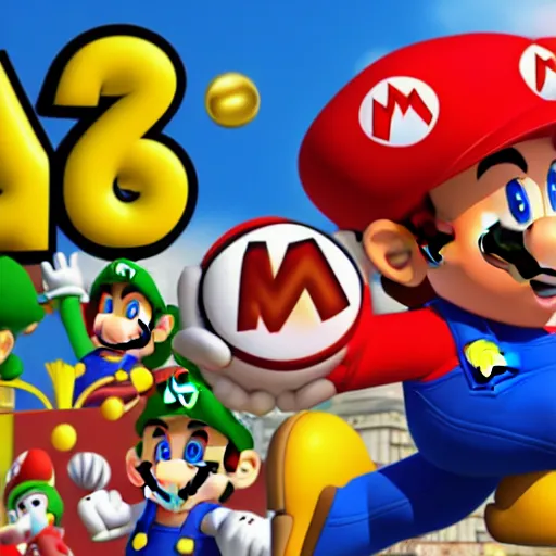 Prompt: super mario with no hair