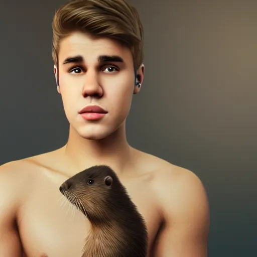 Prompt: hyperrealistic dslr film still of justin bieber holding his pet beaver, stunning 8 k octane comprehensive 3 d render, inspired by istvan sandorfi & greg rutkowski & unreal engine, perfect facial symmetry, dim volumetric cinematic lighting, extremely hyper - detailed, incredibly real lifelike attributes & flesh texture, intricate, masterpiece, artstation, stunning