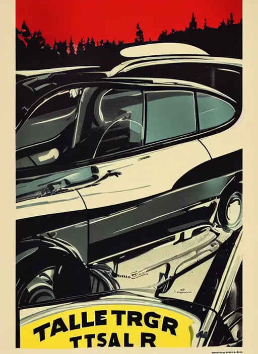 Image similar to vintage ad poster designed by apple for tesla company