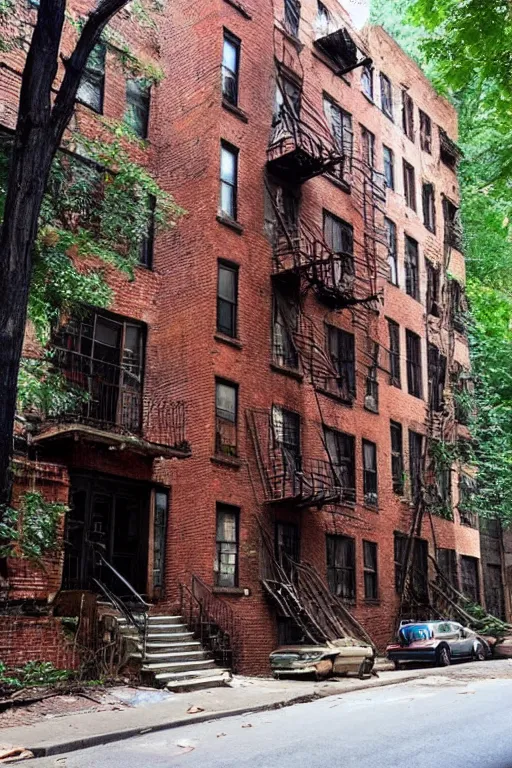 Image similar to (((((a ramshackle Manhattan brick brownstone deep in the forest))))) by Amin Faramarzian!!!!!!!!!!!!!!!!!!!!!!!!!!!