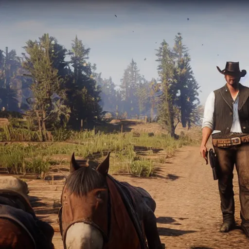 Image similar to xQc in red dead redemption 2