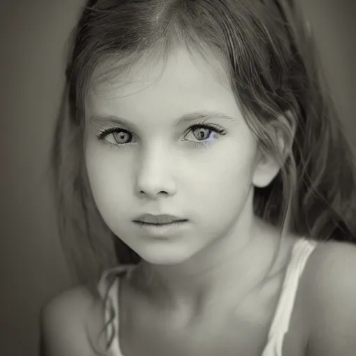 Prompt: portrait of a beautiful girl, bw