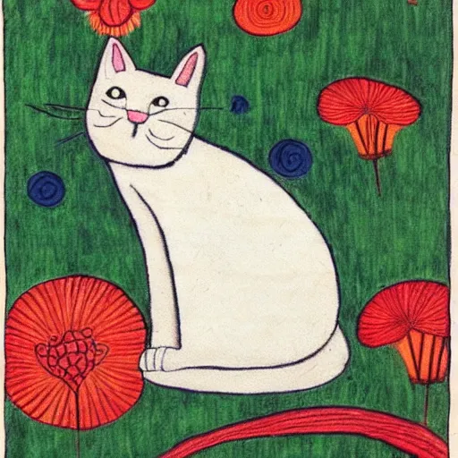 Image similar to a cat in the style of morris hirshfield