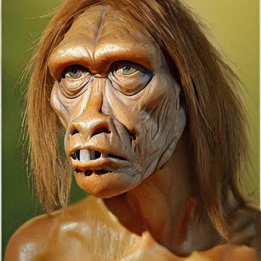 Image similar to Marjorie Taylor Green as a Neanderthal, ultra detailed