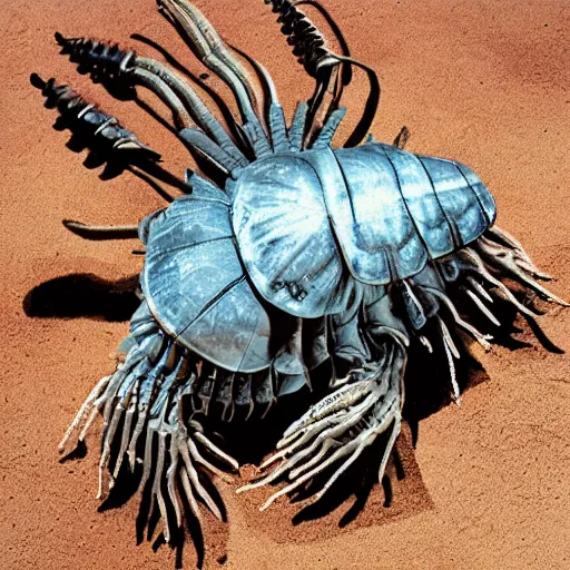 Prompt: cowboy giant isopod, scientific diagram from an encyclopedia