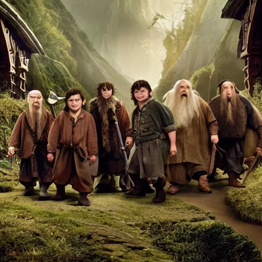 Prompt: the hobbit with a Chinese cast