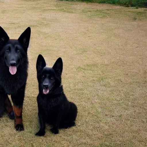 Prompt: black female belgian shepherd