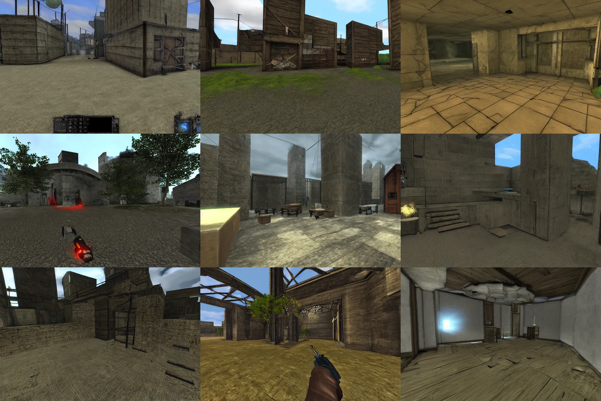 Prompt: garry's mod, steam workshop maps, unfamiliar liminal spaces, source engine map, interior gameplay screenshot