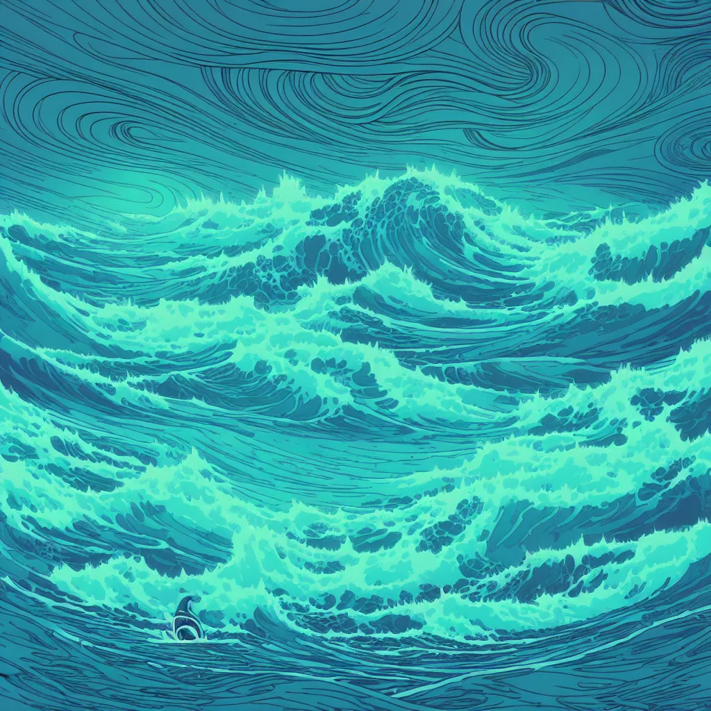 Prompt: ocean swells by kilian eng