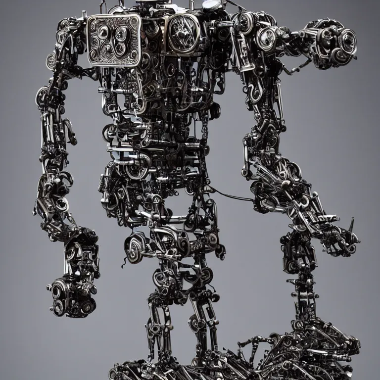 Prompt: nft - collectible of superrare : an intricate and extremely detailed sculpture of a robot