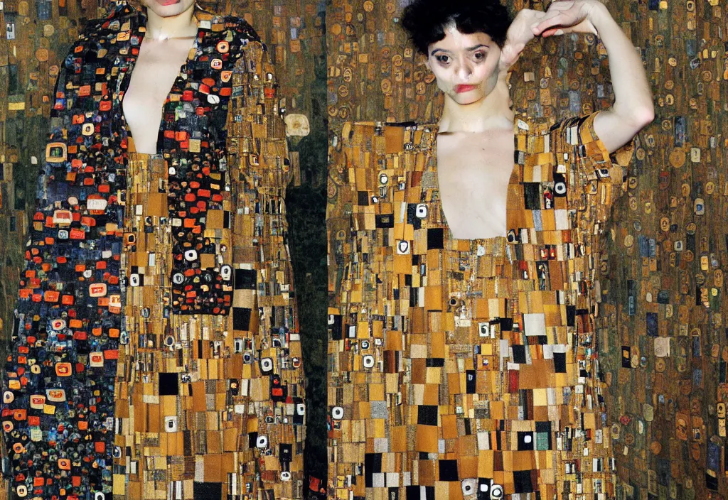 Image similar to fashion editorial by Gustav Klimt. highly detailed. 8k. depth of field. photography