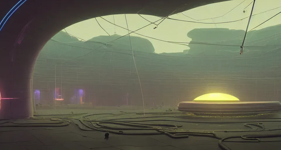 Image similar to Internal landscape view of a Stanford Torus, center composition, cinematic, rendered by simon stålenhag, rendered by Beeple, Makoto Shinkai, syd meade, environment concept, digital art, starwars, unreal engine, 3 point perspective, WLOP, trending on artstation, low level, 4K UHD image, octane render,