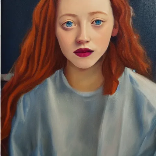 Image similar to gorgeous oil painting of amybeth mcnulty