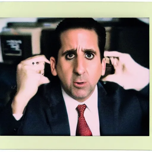 Image similar to michael scott on polaroid