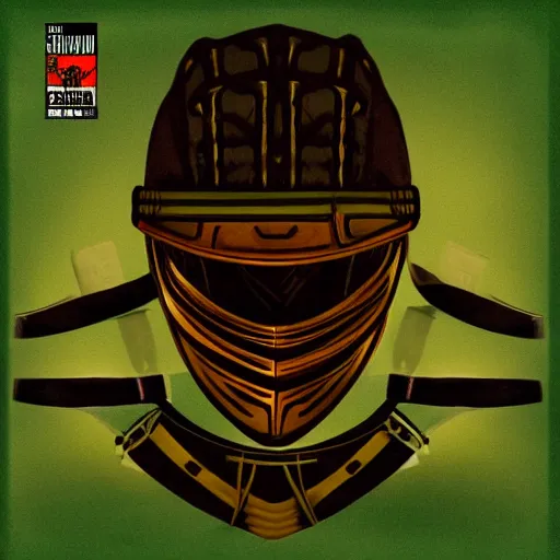 Image similar to samurai helmet, album art, poster, cover art