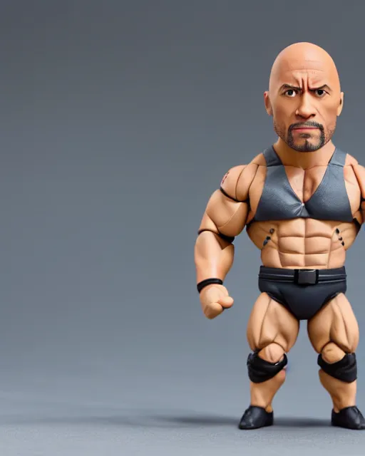 Image similar to full body of dwayne johnson as a nendoroid! ballerina figurine, studio lighting, grey background, no shadow, trending on artstation, 8 k, highly detailed