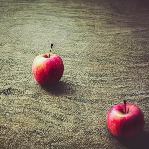 Image similar to photogenic apple fruit, dark lights, cinematic, sharp focus, realistic, in sunset