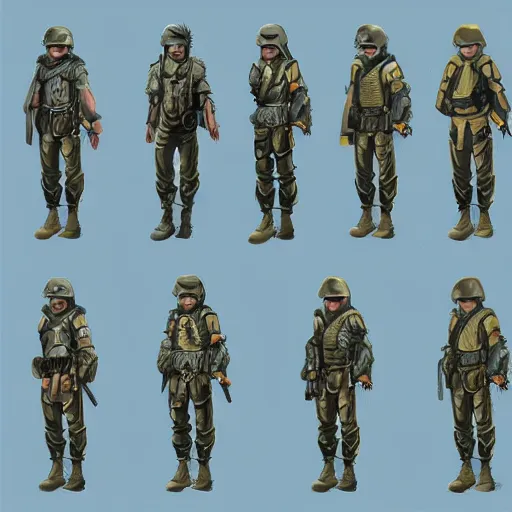 Image similar to concept art of futuristic soldiers