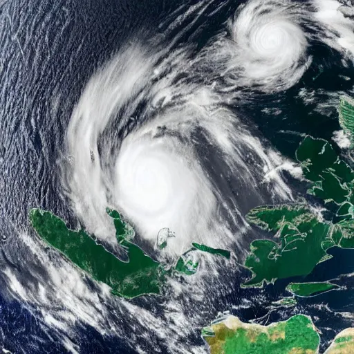 Image similar to weather satellite image of a once in a century tropical cyclone