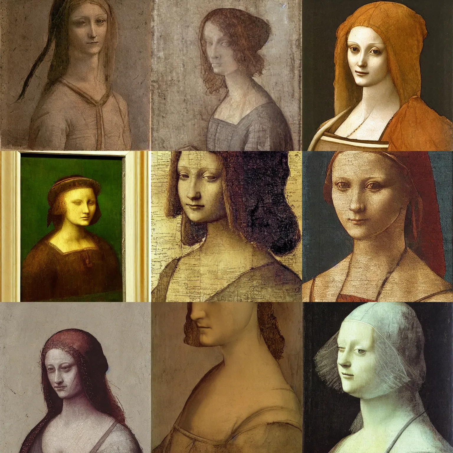 Prompt: female, painting by leonardo davinci