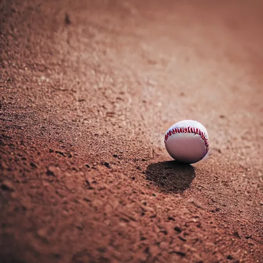 Image similar to a macro shot of a baseball, photorealistic
