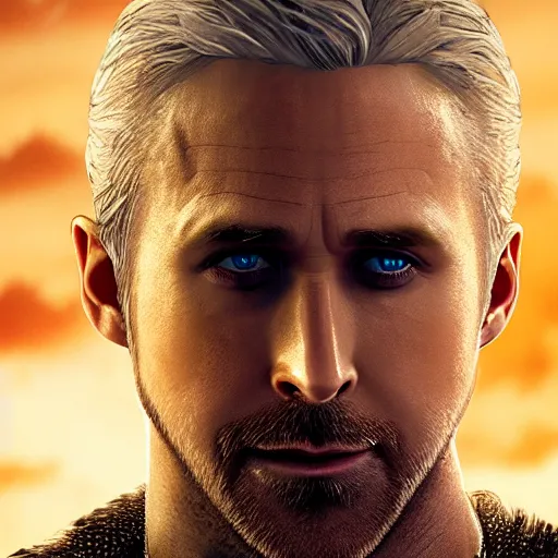 Prompt: Ryan Gosling as witcher , 4k , cinema