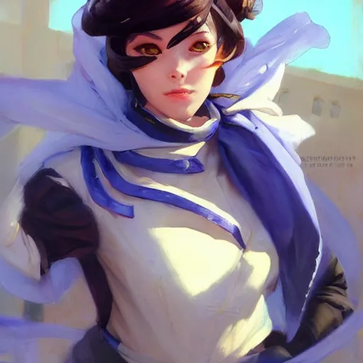 Prompt: greg manchess portrait painting of violet evergarden as overwatch character, totally whack, medium shot, asymmetrical, profile picture, organic painting, sunny day, matte painting, bold shapes, hard edges, street art, trending on artstation, by huang guangjian and gil elvgren and sachin teng