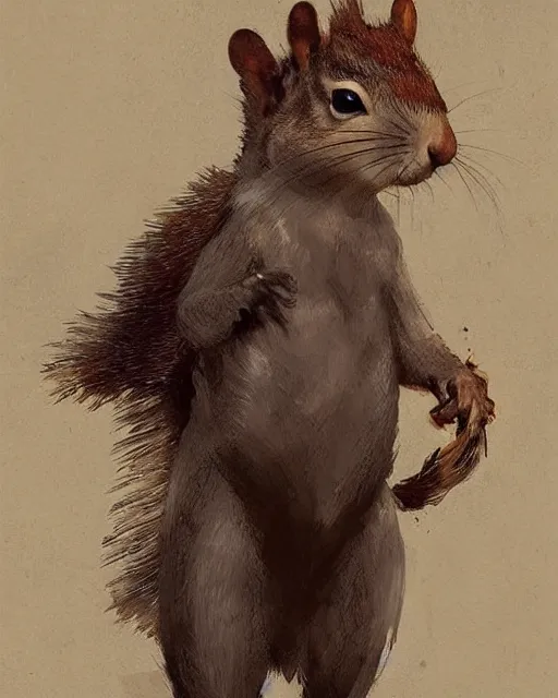 Prompt: a portrait of a squirrel dressed like a [ roman empire ] senator!, art by greg rutkowski and artgerma, stunning! concept art, character design