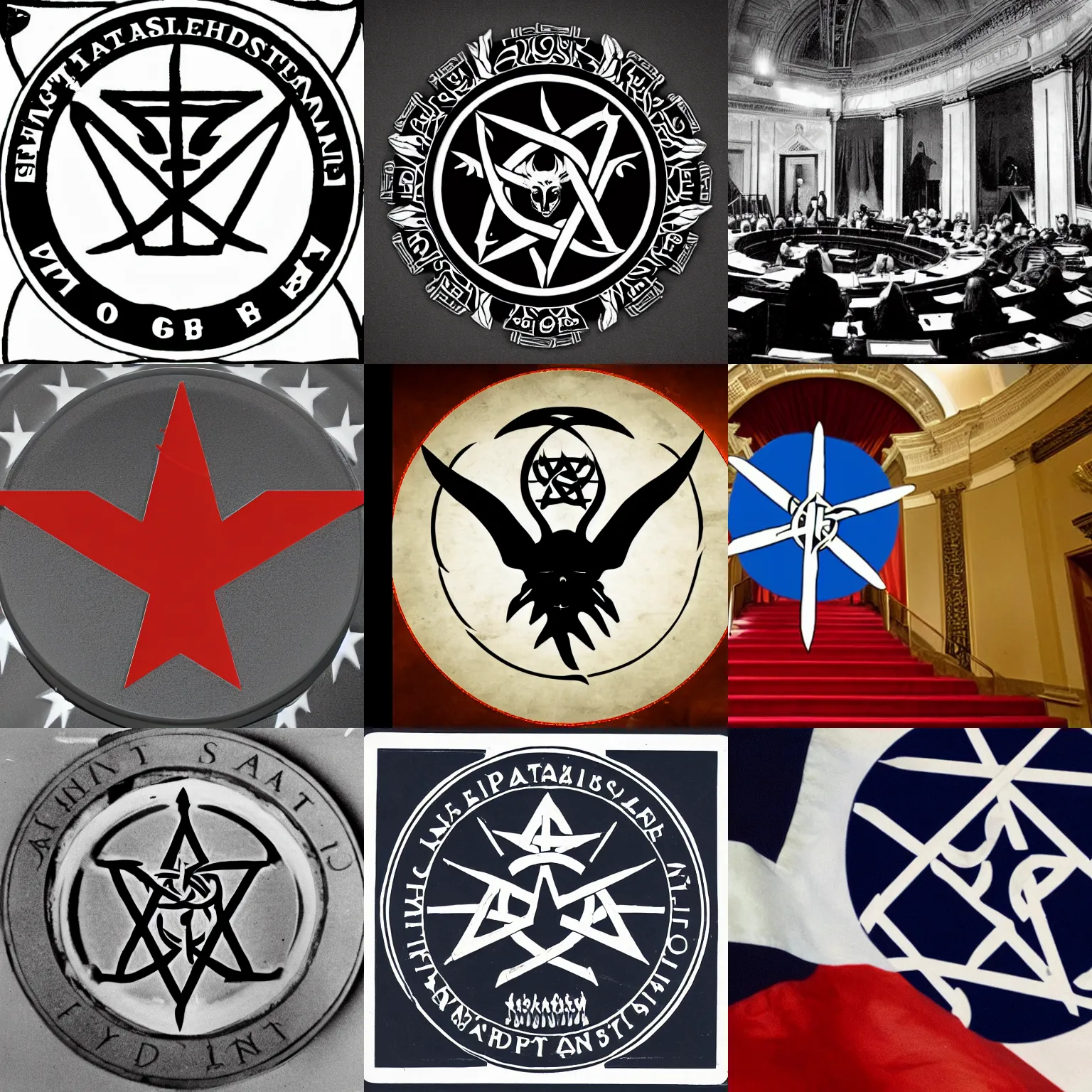 Prompt: Party symbol of the Satanist Party in the U.S. Senate Congress